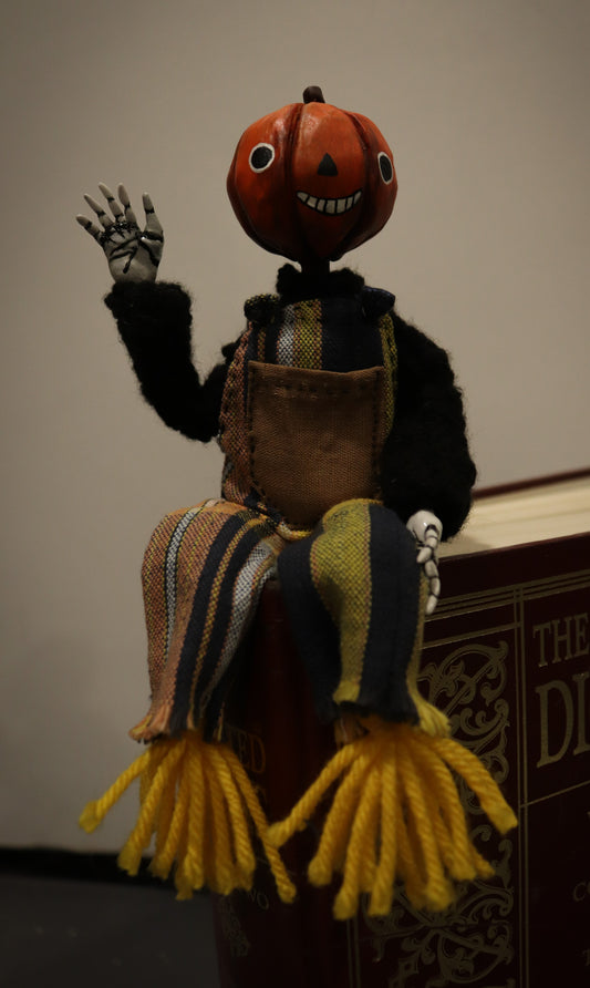 Pumpkin Head Art Doll